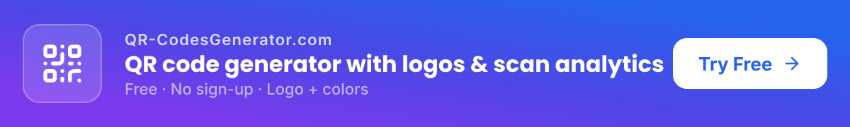 QR-CodesGenerator.com — QR code generator with logos and scan analytics. Try free.